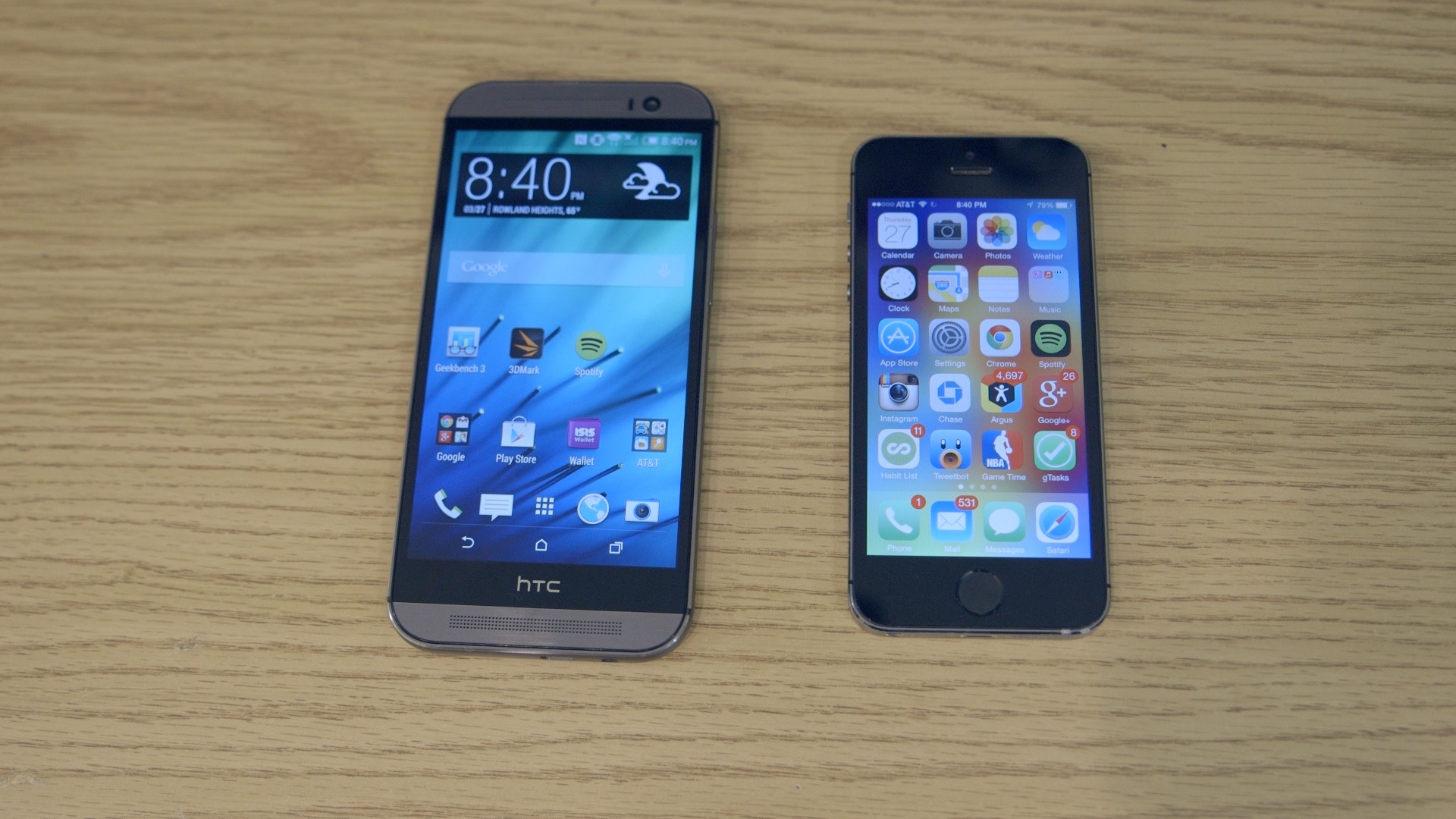 HTC One vs iPhone 5s